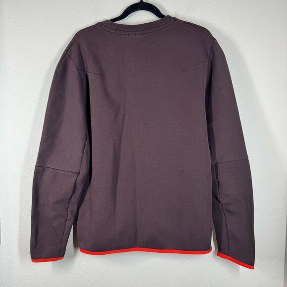 Nike Tech Fleece Knit Pullover Crew Neck Sweatshirt Brown Basalt Large CU4505 - Picture 4 of 6
